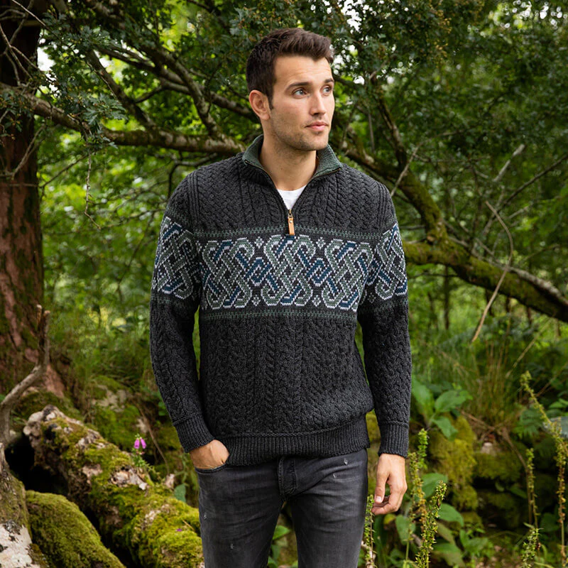 Mens Newgrange Celtic Sweater - Image 8