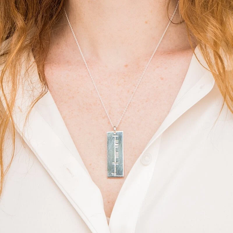 Personalized Sterling Silver Irish Ogham Pendant - Image 3