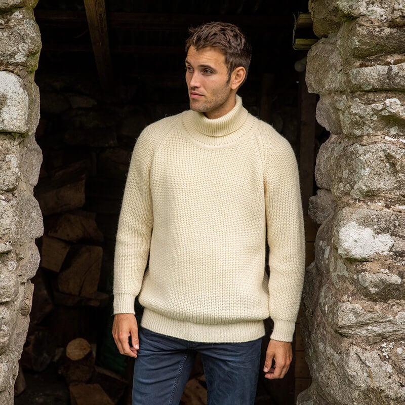 Roll Neck Fisherman's Irish Sweater - Image 3