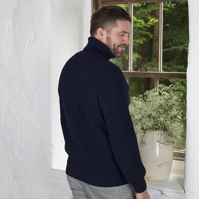 Roll Neck Fisherman's Irish Sweater - Image 4