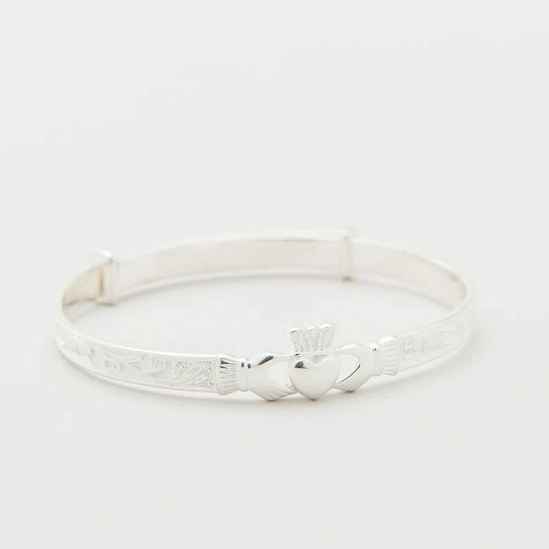 Sterling Silver Claddagh Baby Bangle