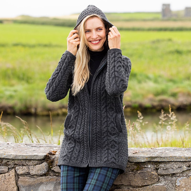 The Gweebarra Aran Hooded Cardigan - Image 4