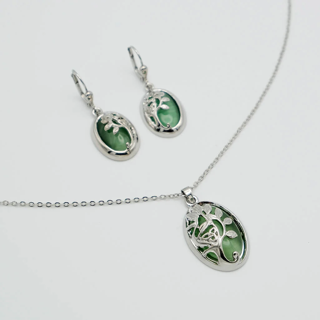 Tree of Life Cat's Eye Pendant - Image 2