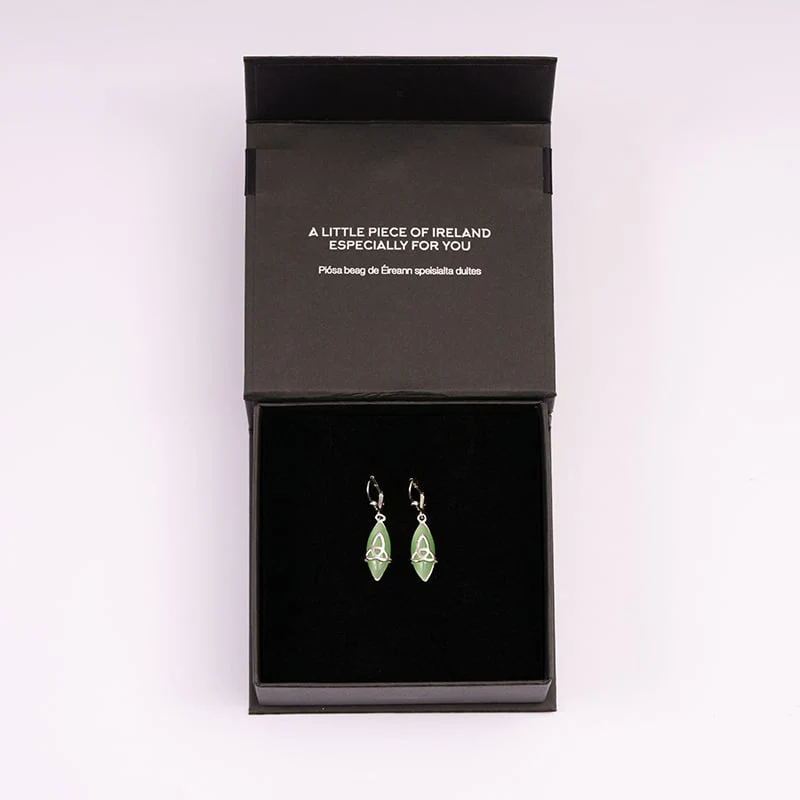 Trinity Knot Cat's Eye Earrings - Image 2