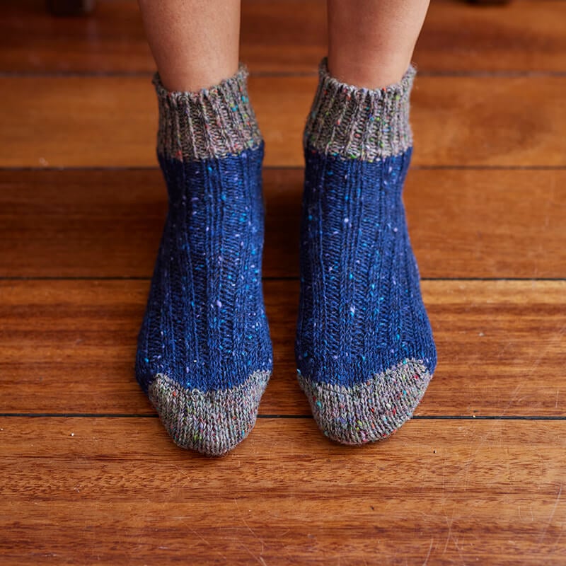 Two Tone Wool Ankle Socks - Image 4