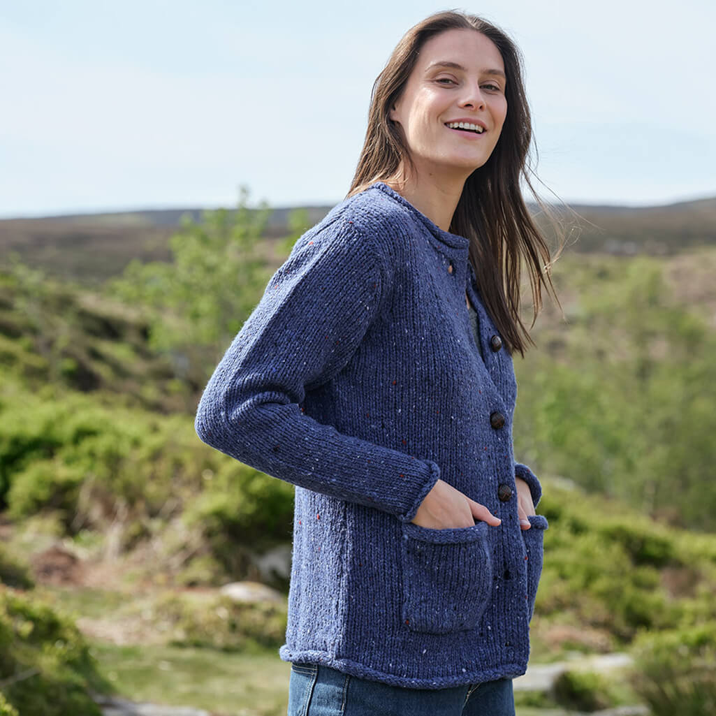 Women's Button-Up Irish Wool Cardigan Sweater - Image 2