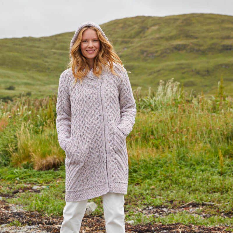 Women's Claddagh Aran Zipper Coat - Image 2