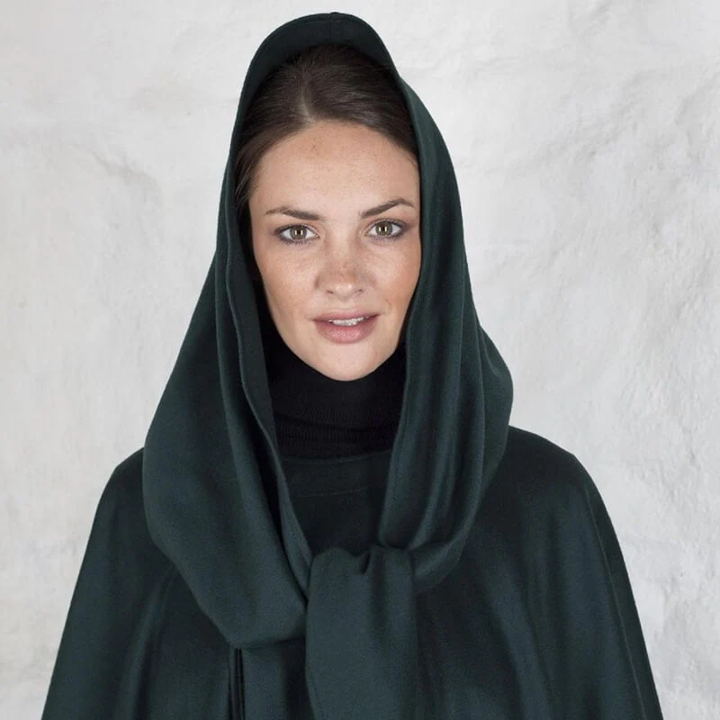 Women's Classic Wool & Cashmere Irish Cape - Green - Image 6