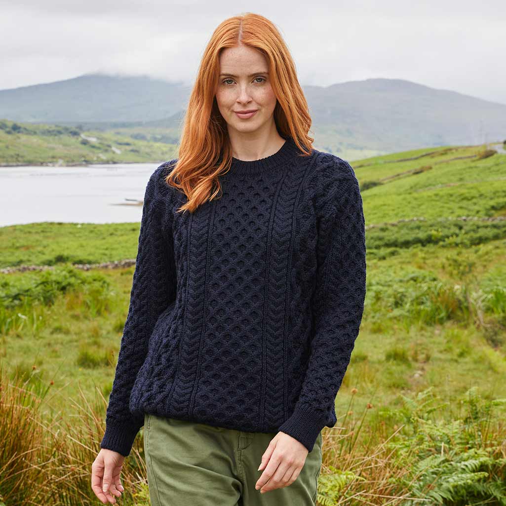 Women's Crew Neck Irish Wool Classic Sweater - Image 3