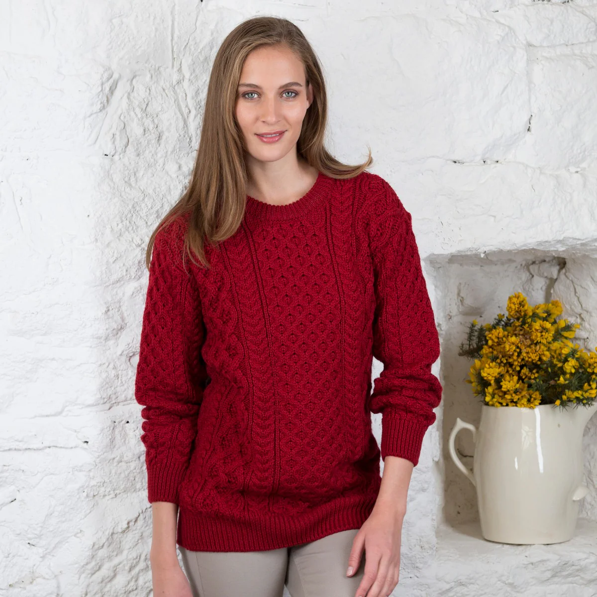 Women's Crew Neck Irish Wool Classic Sweater - Image 5