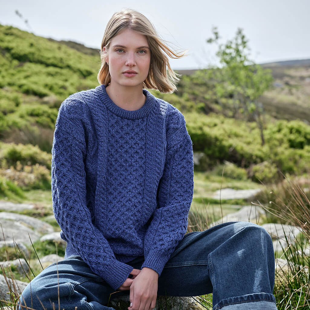Womens Fisherman Lightweight Crew Neck Heritage Sweater - Image 11