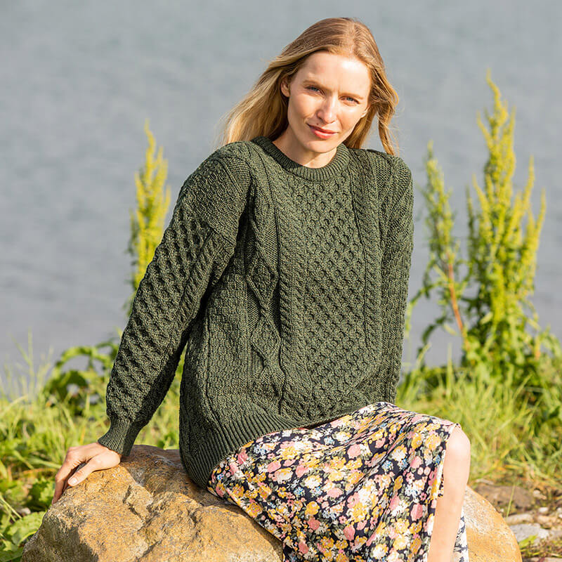 Womens Fisherman Lightweight Crew Neck Heritage Sweater - Image 4
