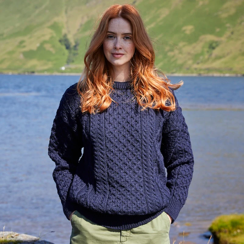 Womens Fisherman Lightweight Crew Neck Heritage Sweater - Image 9
