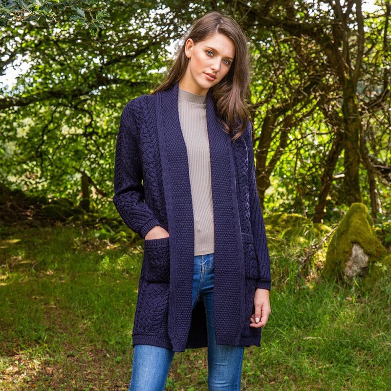 Women's Heritage Aran Cable-Knit Waterfall Cardigan - Image 3