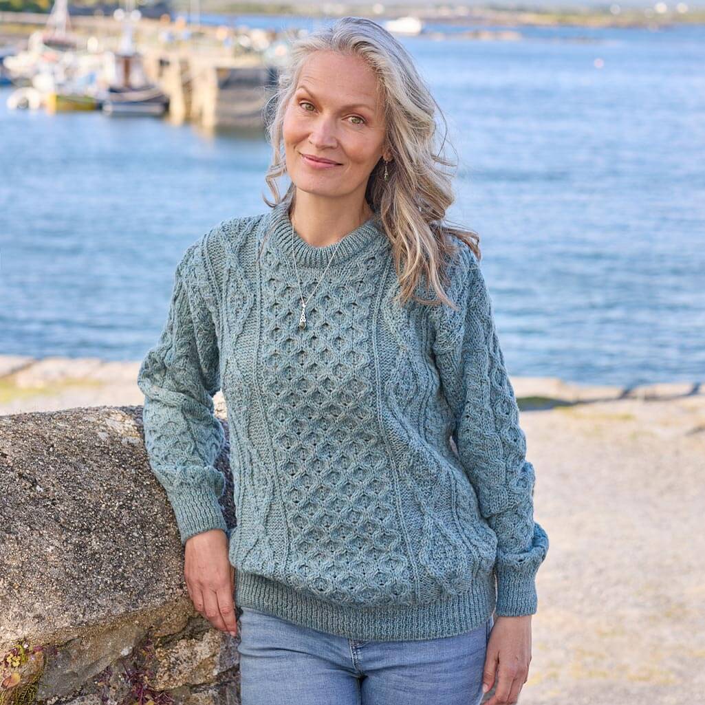 Women's Heritage Crew Neck Aran Sweater - Image 3