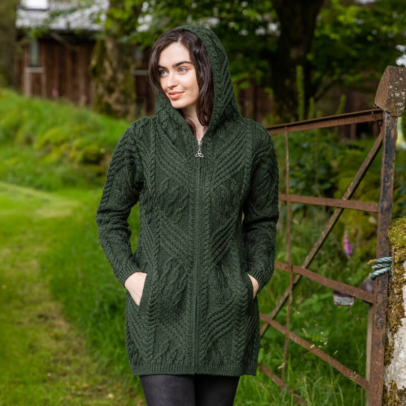 Women's Inishmore Aran Zipper Coat - Image 3