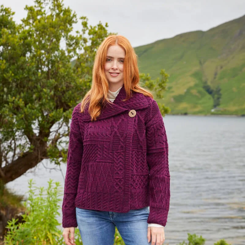 Women's One Button Aran Cardigan - Image 4