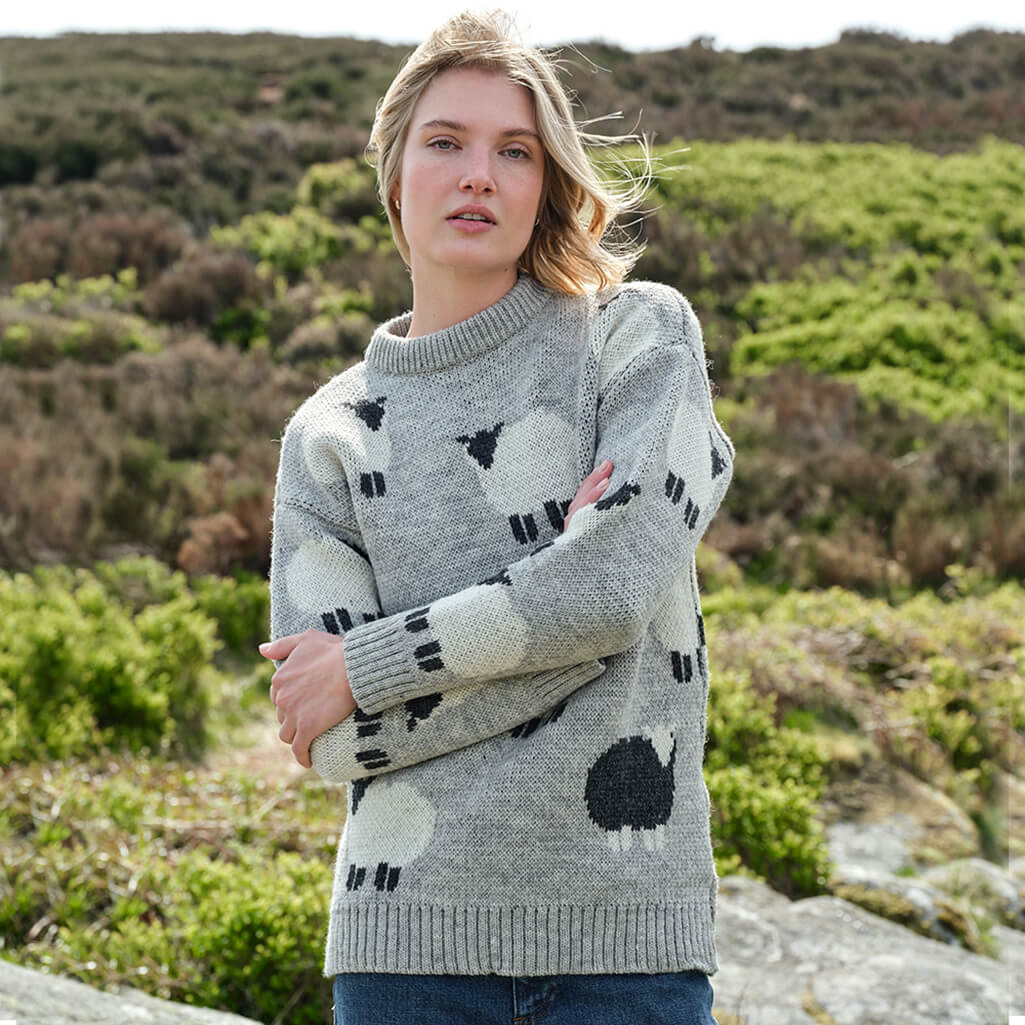 Women's Premium Soft Wool Black Sheep Sweater