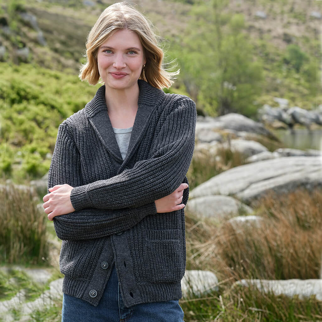 Womens Shawl Collar Cardigan