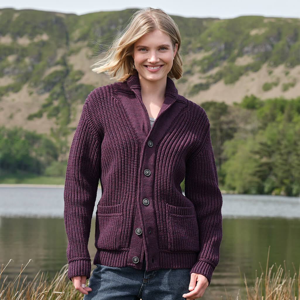Womens Shawl Collar Cardigan - Image 3