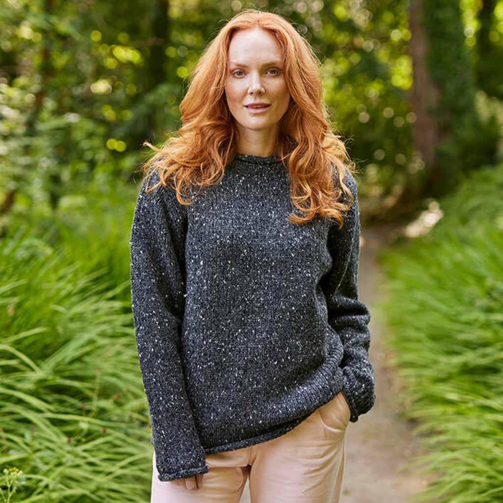 Women's Traditional Fisherman Irish Wool Sweater - Image 3