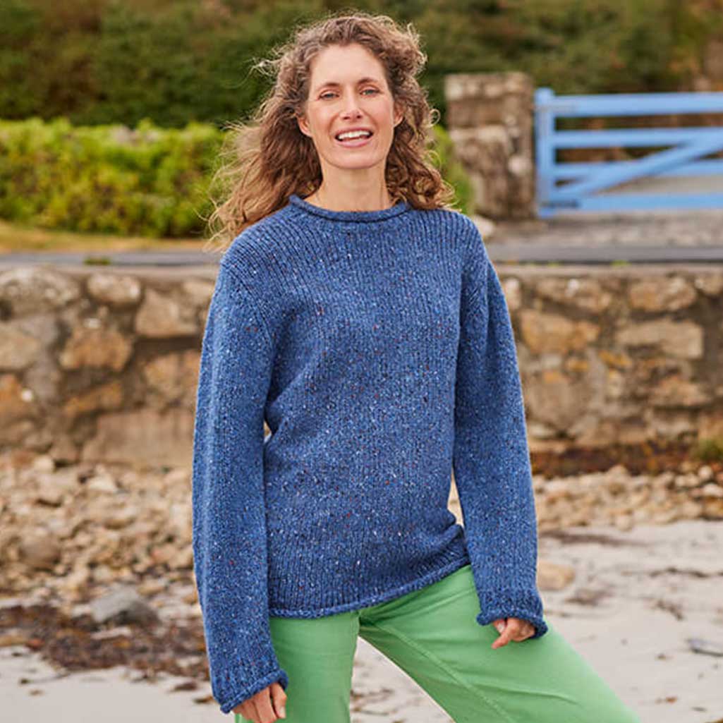 Women's Traditional Fisherman Irish Wool Sweater - Image 4