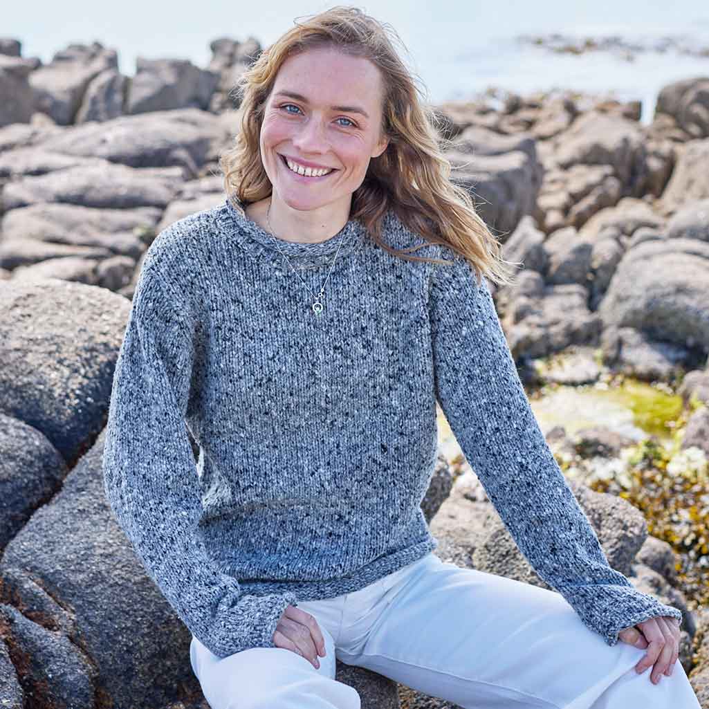 Women's Traditional Fisherman Irish Wool Sweater - Image 5