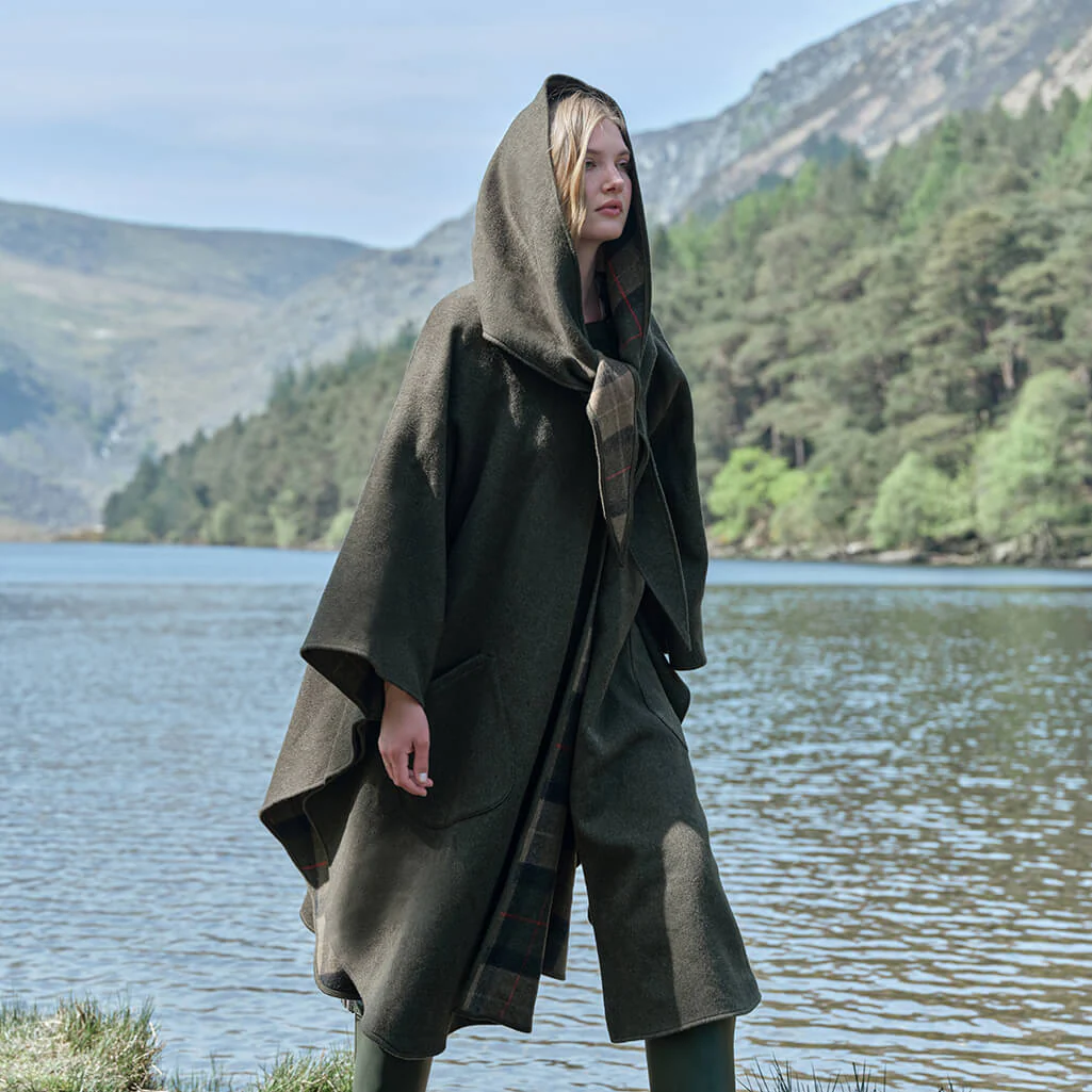 Women's Traditional Irish Wool Country Walking Cape - Image 3