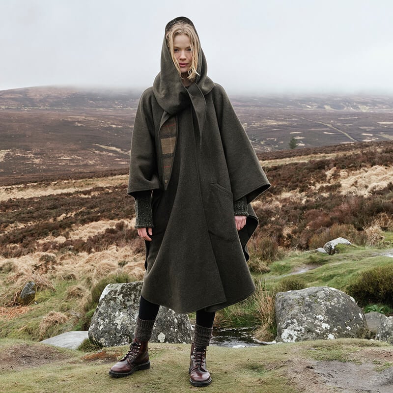 Women's Traditional Irish Wool Country Walking Cape - Image 4